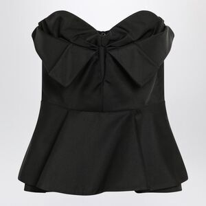 Alexander Mcqueen Women's Black Corset Top In Silk Blend